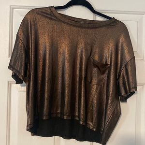Juniors brown shimmer shirt